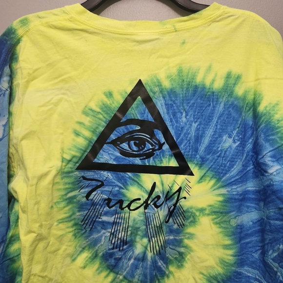Vibrant Tie Dye Long Sleeve T-Shirt in Blue and Yellow Spiral - Picture 6 of 7